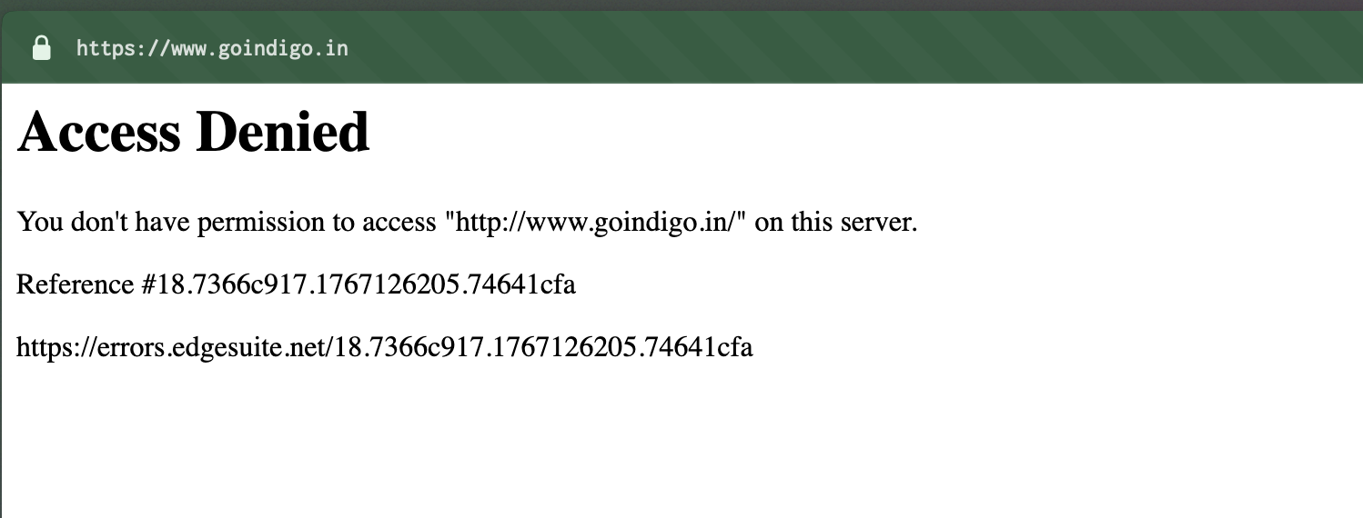 Indigo Access Denied