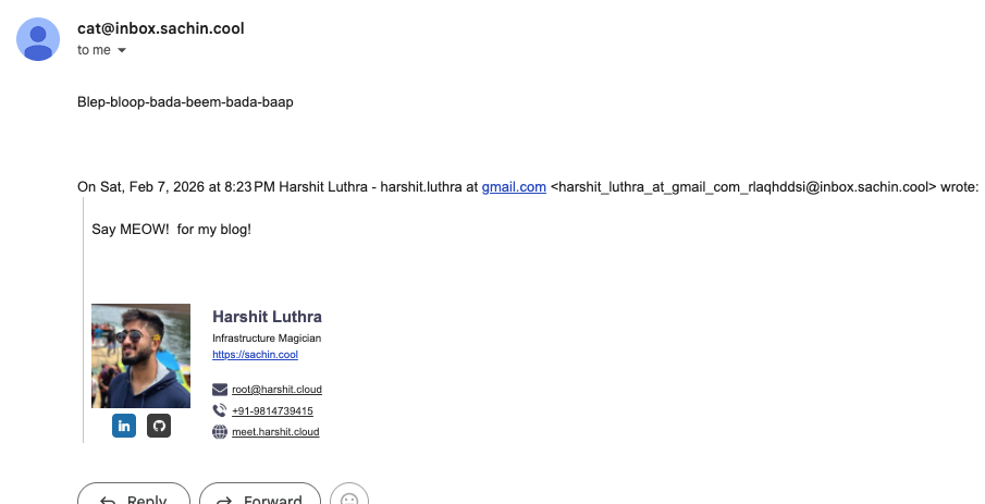 Reply sent from the alias address